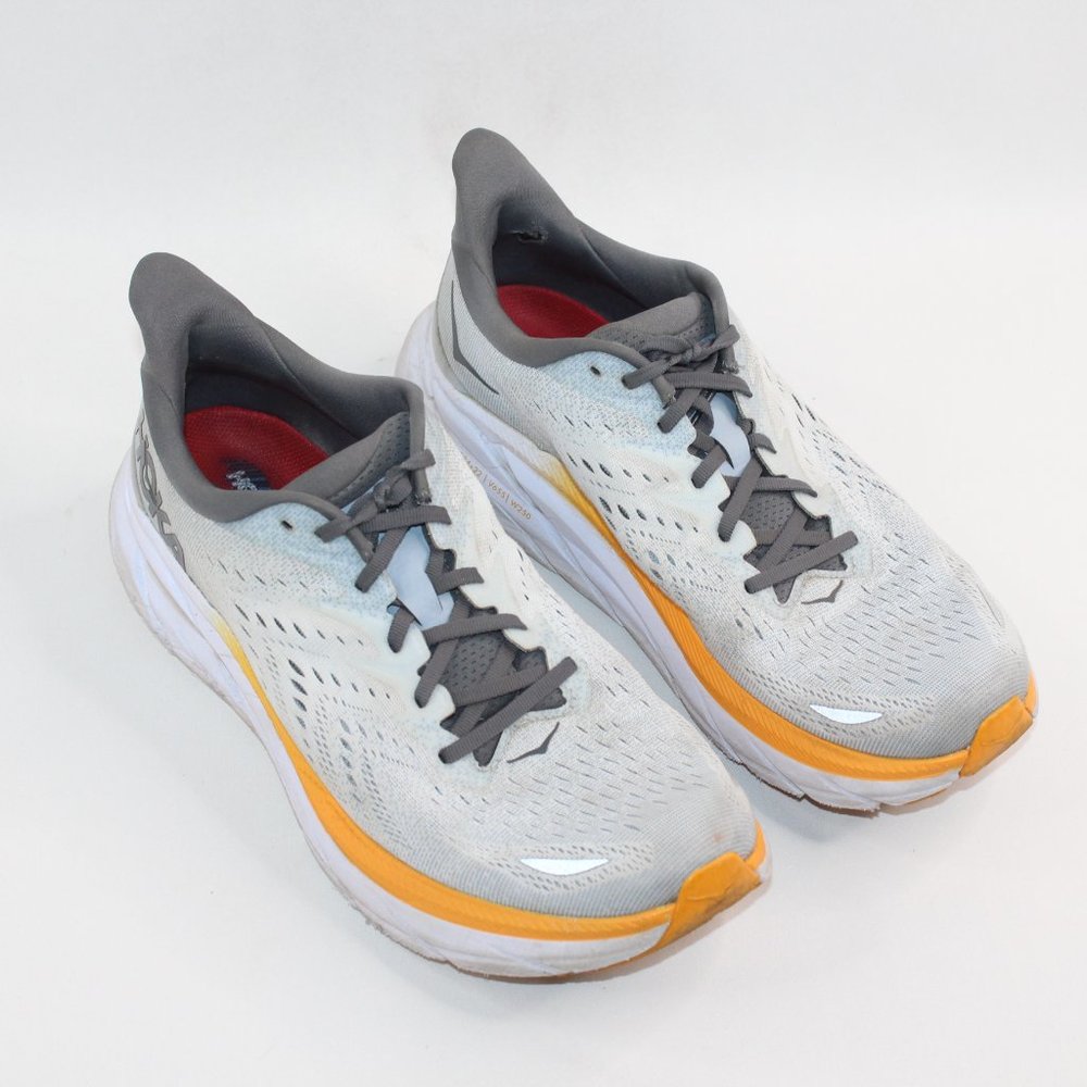 Hoka Clifton 8 White Grey Yellow Mens Road Running Shoes 119393 Size 11.5D #142 - Picture 3 of 14